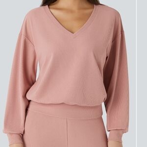 Dusty Rose V-Neck Sweater